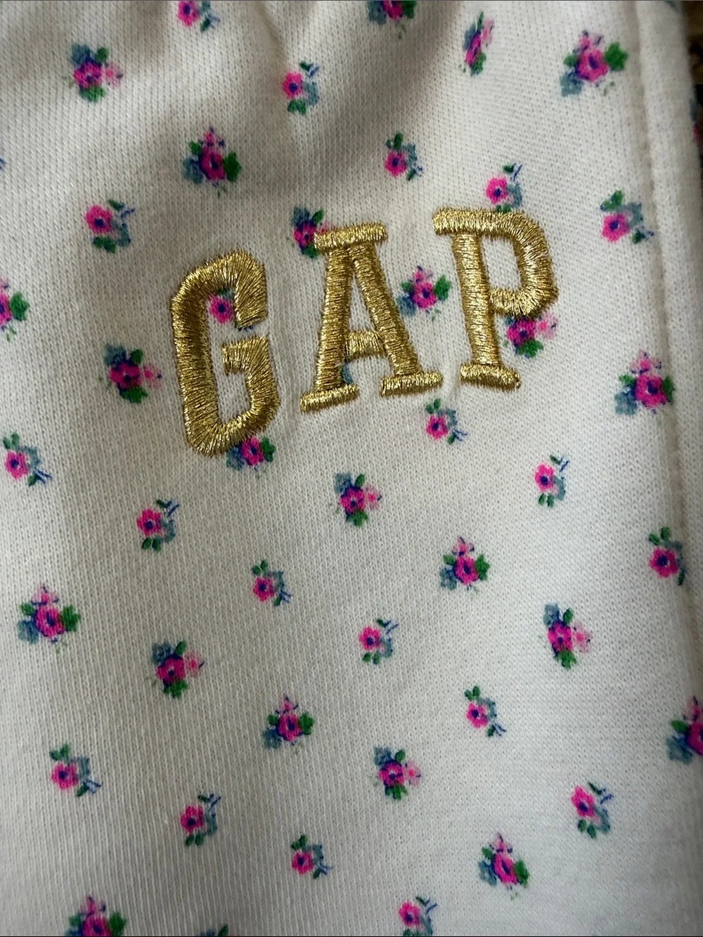 GAP Cream Floral Kids Sweatpants Pants